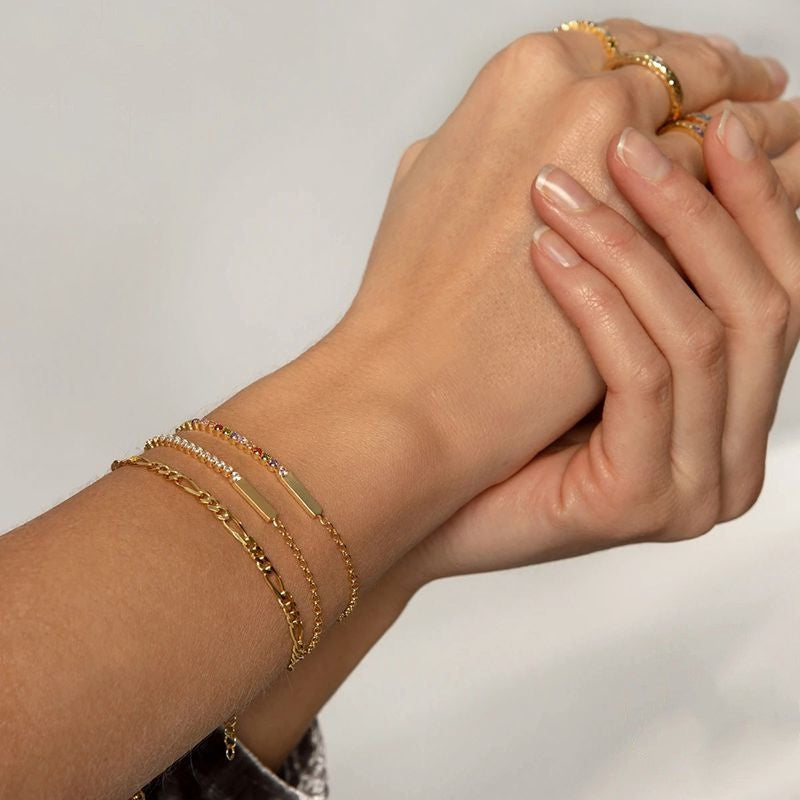 Bracelet Chaîne Mini en ARGENT 925 Plaqué OR – Élégance Discrète et Moderne