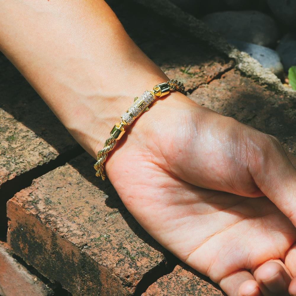 Bracelet Chaîne Torsadée 6 mm – OR ou OR Blanc, Élégance