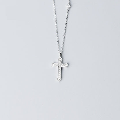 Chaîne avec Croix en ARGENT S925 – Élégance Décontractée pour Homme et Femme