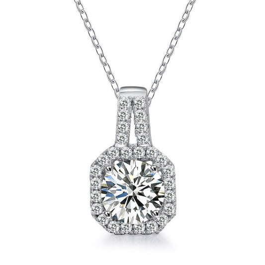 Collier Femme Princesse Argent S925 avec Moissanite – Chic et Raffiné