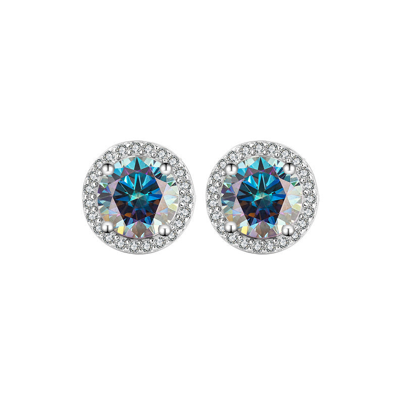 Boucles d’Oreilles en Argent 925 avec Moissanite – Élégance Céleste