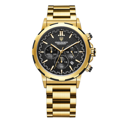 Montre Homme Acier Multifonction – Calendrier, Éclairage et Élégance Business