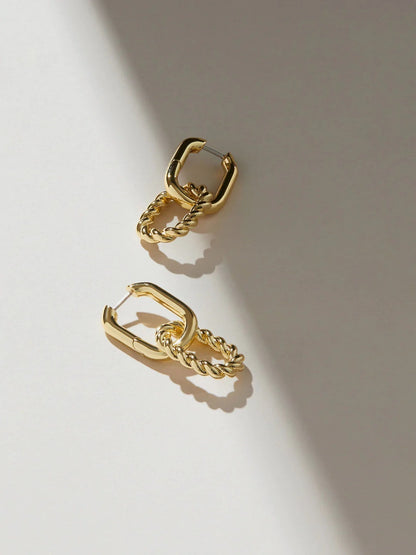 Boucles d’oreilles Double Anneaux en ARGENT 925 Plaqué OR – Élégance modulable