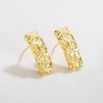 Boucles d’Oreilles Style Coréen Rectangulaires en Argent 925 – Doré ou Argenté