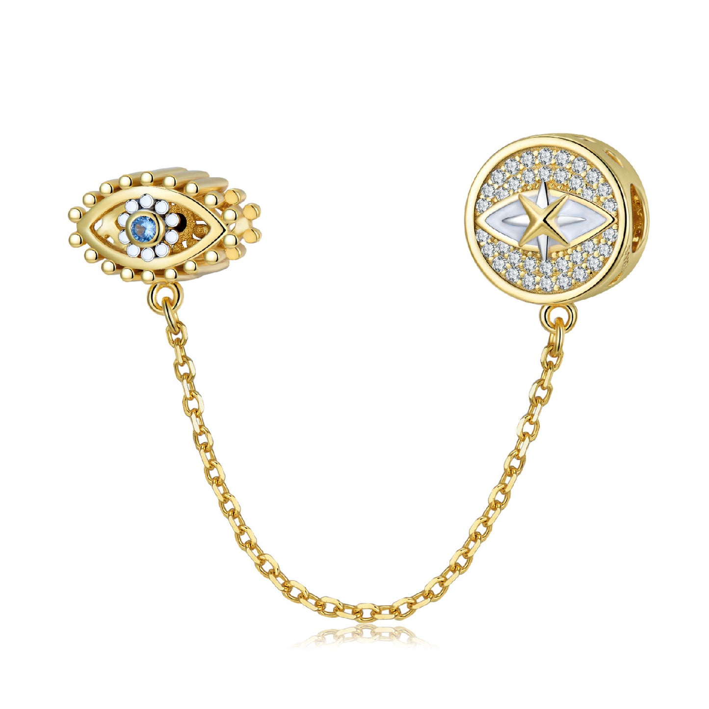 Charm plaqué OR en ARGENT S925 et Zircon scintillant