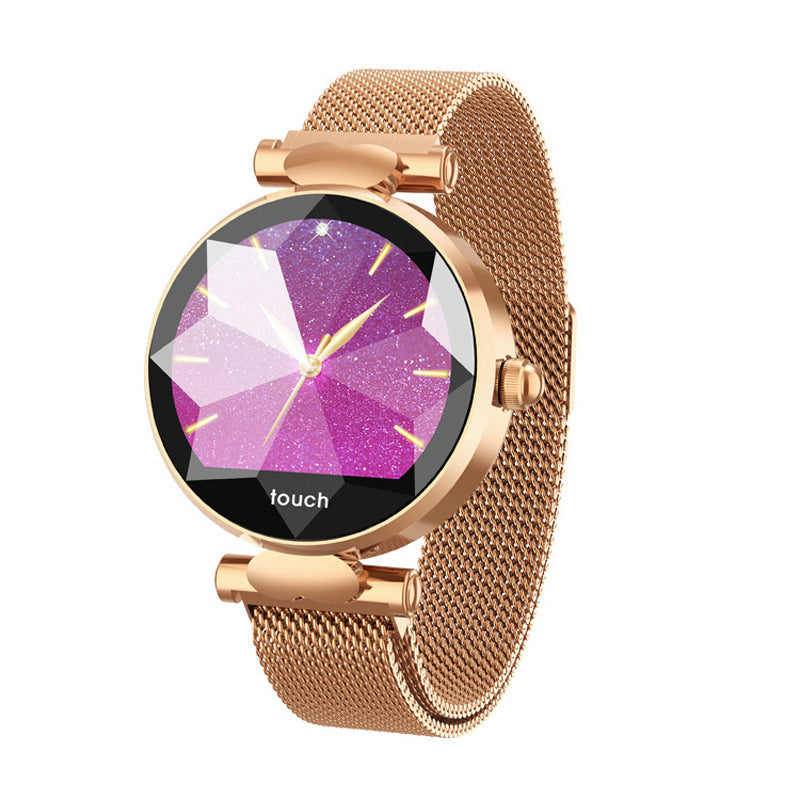 Montre Connectée Femme Élégante – Écran HD, Suivi Cardiaque & Acier Magnétique