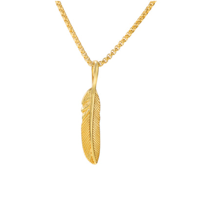 Collier Plume en Argent 925 Plaqué Or – Élégance Symbolique