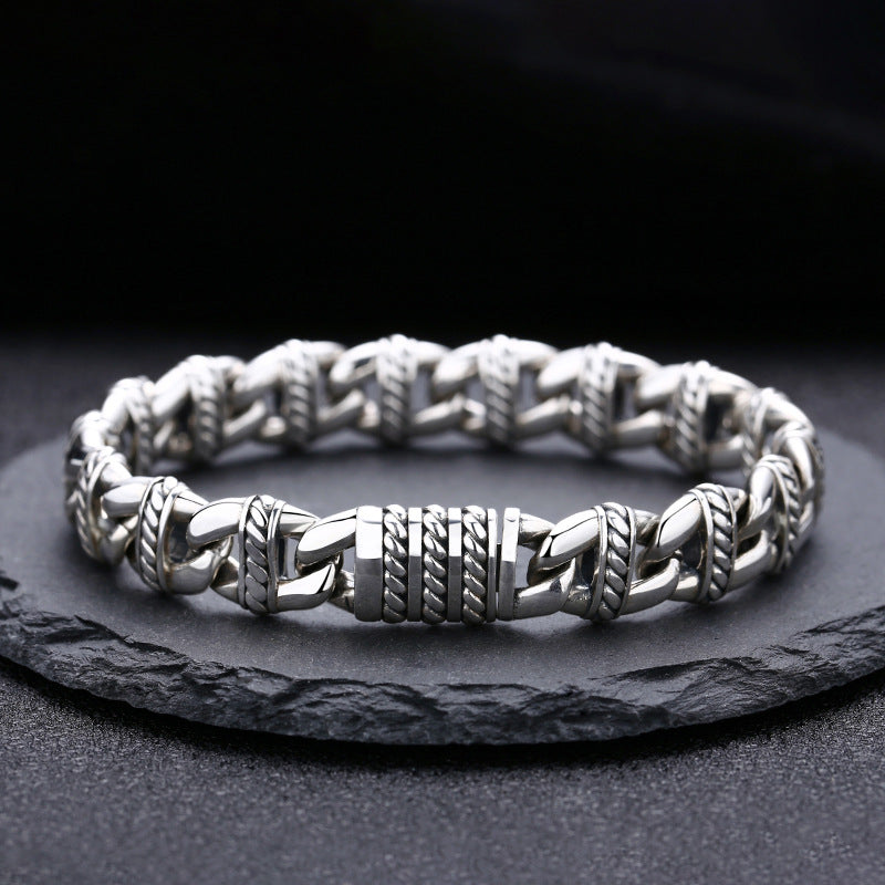 Men's 925 Sterling Silver Bracelet – Thick Chain Luxury Style | JIO Bijoux