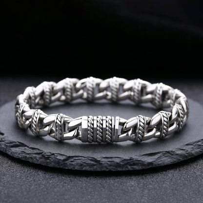 Men's 925 Sterling Silver Bracelet – Thick Chain Luxury Style | JIO Bijoux