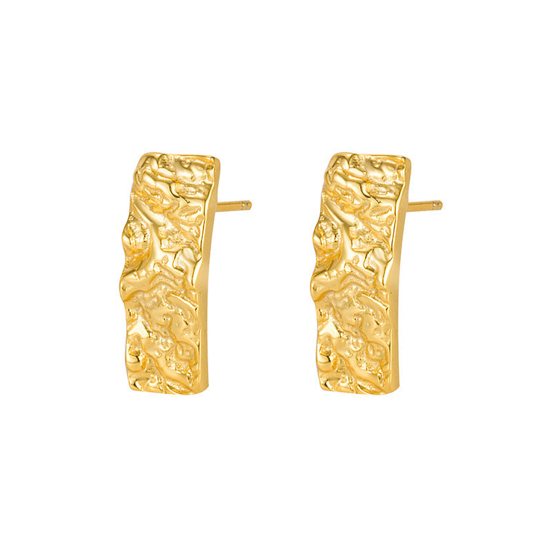 Boucles d’Oreilles Style Coréen Rectangulaires en Argent 925 – Doré ou Argenté