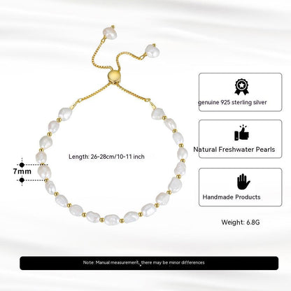 Bracelet en ARGENT S925 et PERLES d’Eau Douce – Élégance Naturelle & Finition Or 14K ou Platine