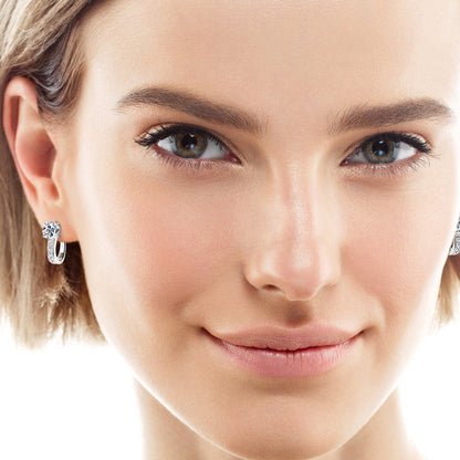 Boucles d’Oreilles Argent 925en U avec Moissanite 1 Carat – Élégance Moderne