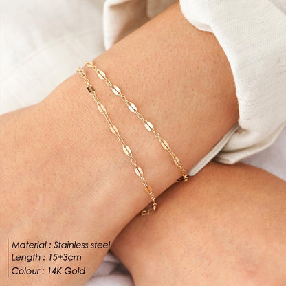 Bracelet Chaîne en ACIER INOXYDABLE 316L plaqué OR 14K – Élégance intemporelle pour femme