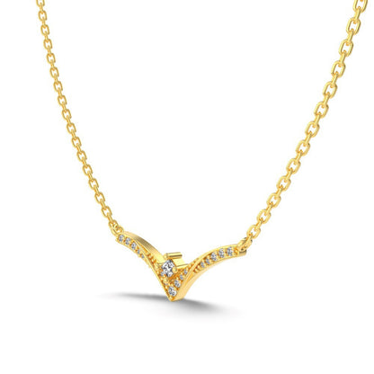 Collier Femme en Argent 925 Plaqué Or 18K avec Zircon – Élégance Minimaliste