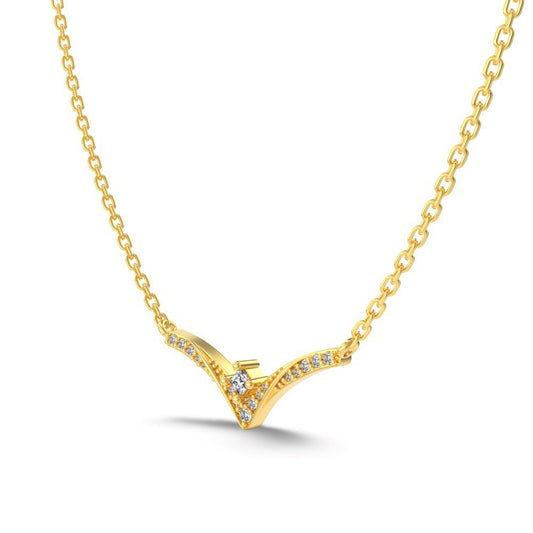 Collier Femme en Argent 925 Plaqué Or 18K avec Zircon – Élégance Minimaliste