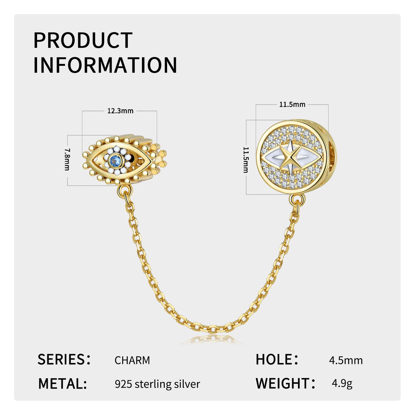 Charm plaqué OR en ARGENT S925 et Zircon scintillant