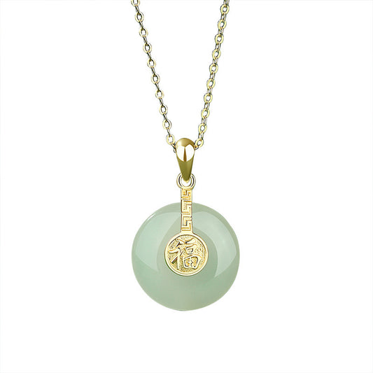 Collier Femme Pierre de Jade Argent 925 – Prospérité et Sagesse