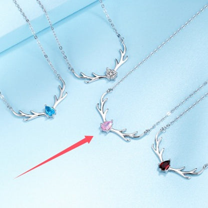 Collier Femme Corne de Caribou en Argent 925 – Style Country