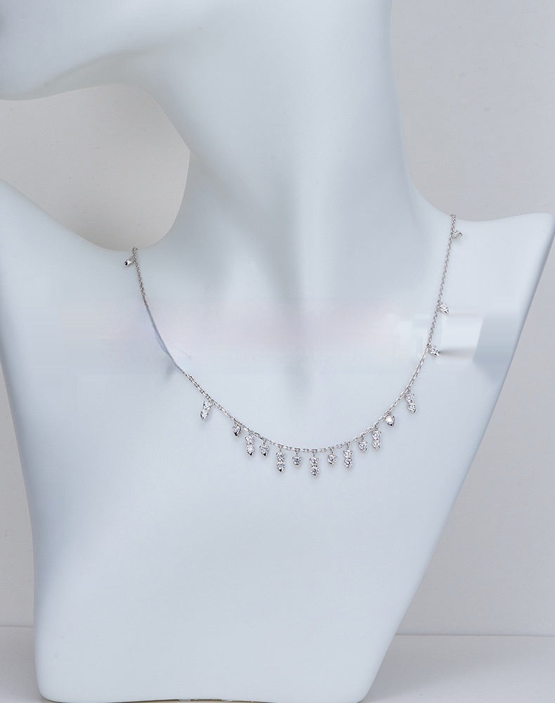 Collier Gouttes Zircon en ARGENT 925 – Finition Or Blanc ou Or Rose