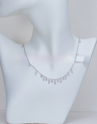 Collier Gouttes Zircon en ARGENT 925 – Finition Or Blanc ou Or Rose