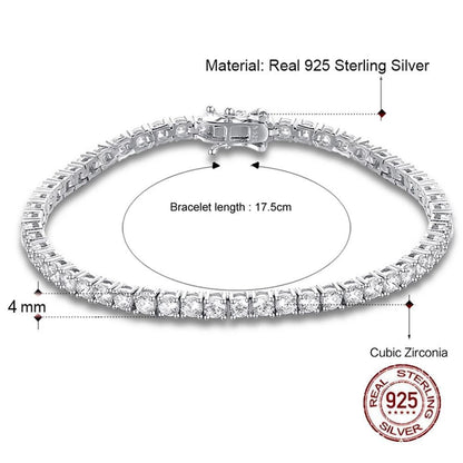 Bracelet en ARGENT S925 avec Zirconia – Élégance lumineuse et intemporelle