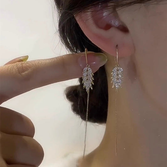 Boucles d’Oreilles Pendantes Blé Doré – Élégance Naturelle en Cuivre