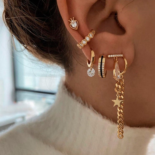 Mini Boucles d’oreilles délicates plaqué OR 14k en ARGENT S925 et Zircon – Brillance tendance et intemporelle