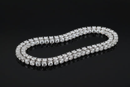 Luxury Men's Tennis Chain in S925 Sterling Silver and Steel – Sparkling Zircons for a Chic Style