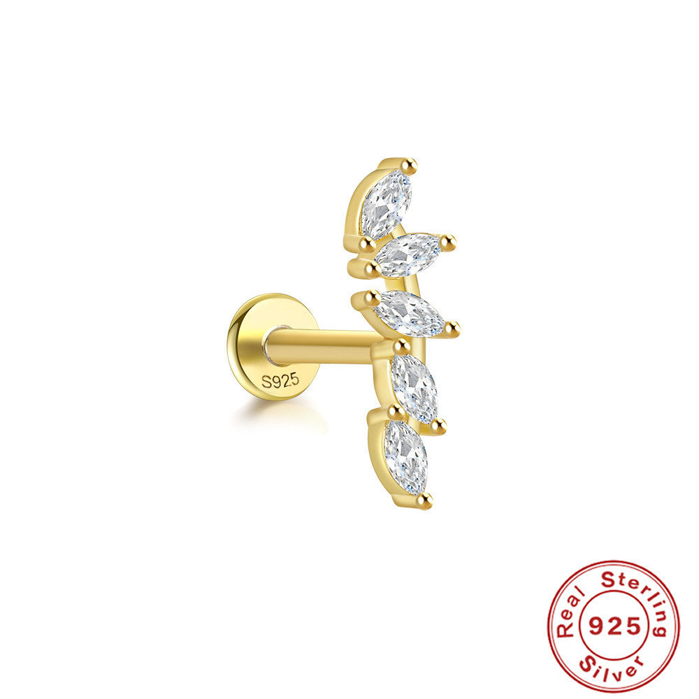 Boucles d’oreilles en ARGENT S925 à tige multiformes et Zircons scintillants