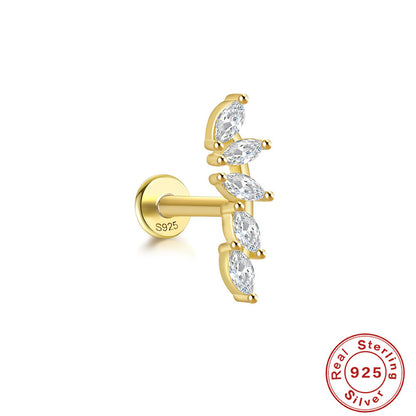 Boucles d’oreilles en ARGENT S925 à tige multiformes et Zircons scintillants