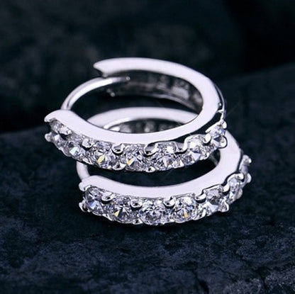 Boucles d’Oreilles Anneaux Brillants en Argent 925 – Élégance Pure