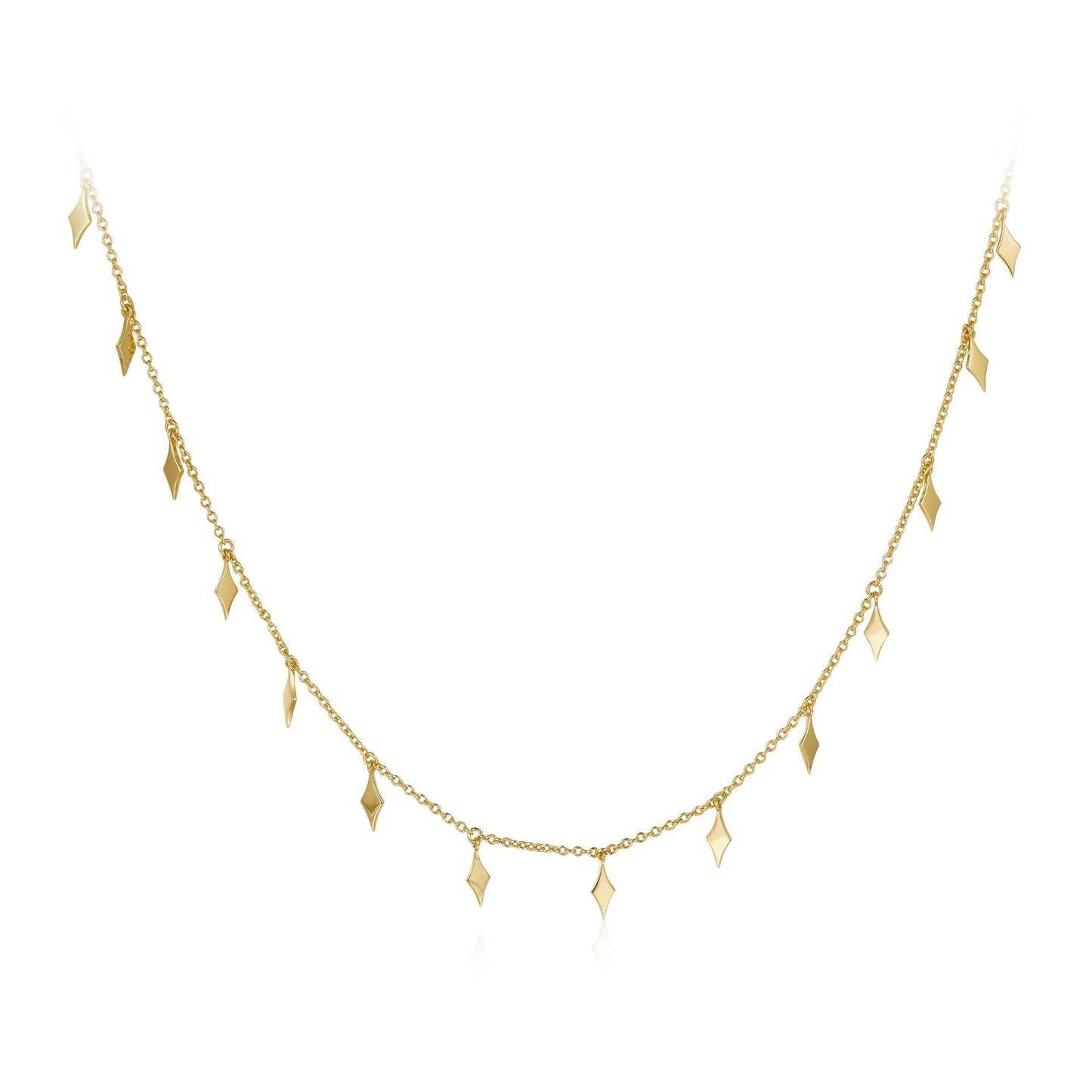 Chaîne pendentifs Losange en ARGENT 925 plaqué OR 18 K – Élégance et Tendance