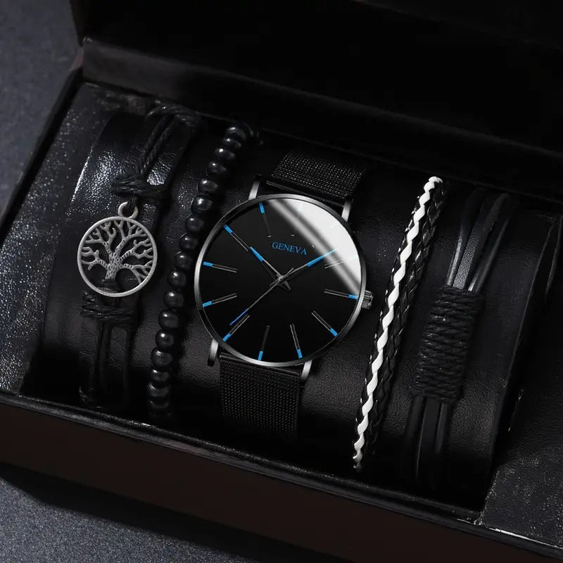 Montre Homme à Quartz avec Bracelet – Style Simple & Tendance