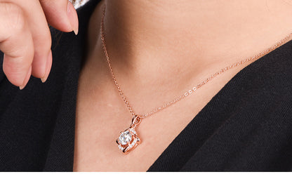 Chaîne avec pendentif moulin à vent en ARGENT S925 et Moissanite – Luxe léger pour femme