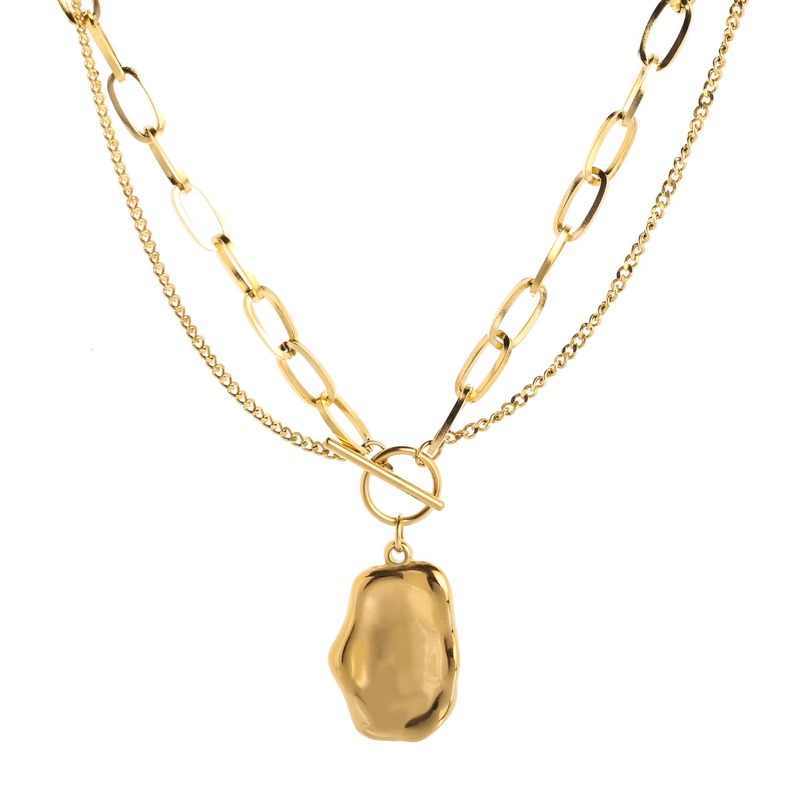 Collier Double Plaqué OR & ARGENT – Design Moderne Bicolore 50 cm
