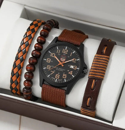Montre Homme à Quartz avec Bracelet – Style Simple & Tendance