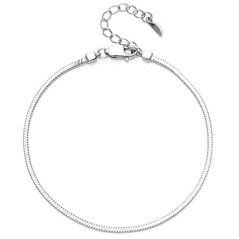 Bracelet chaîne en ARGENT S925 – Design carré os de serpent