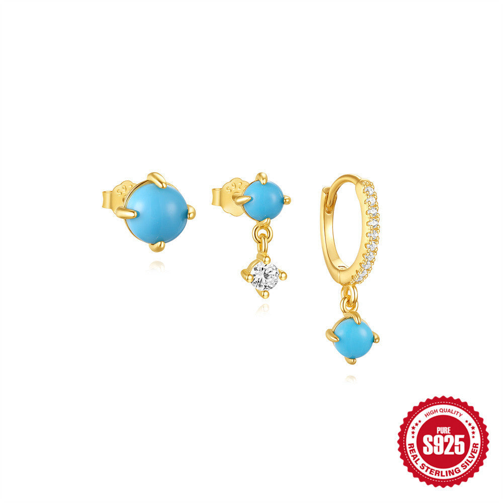 Boucles d’Oreilles Trio tendance en ARGENT 925  – Style Chic Doux