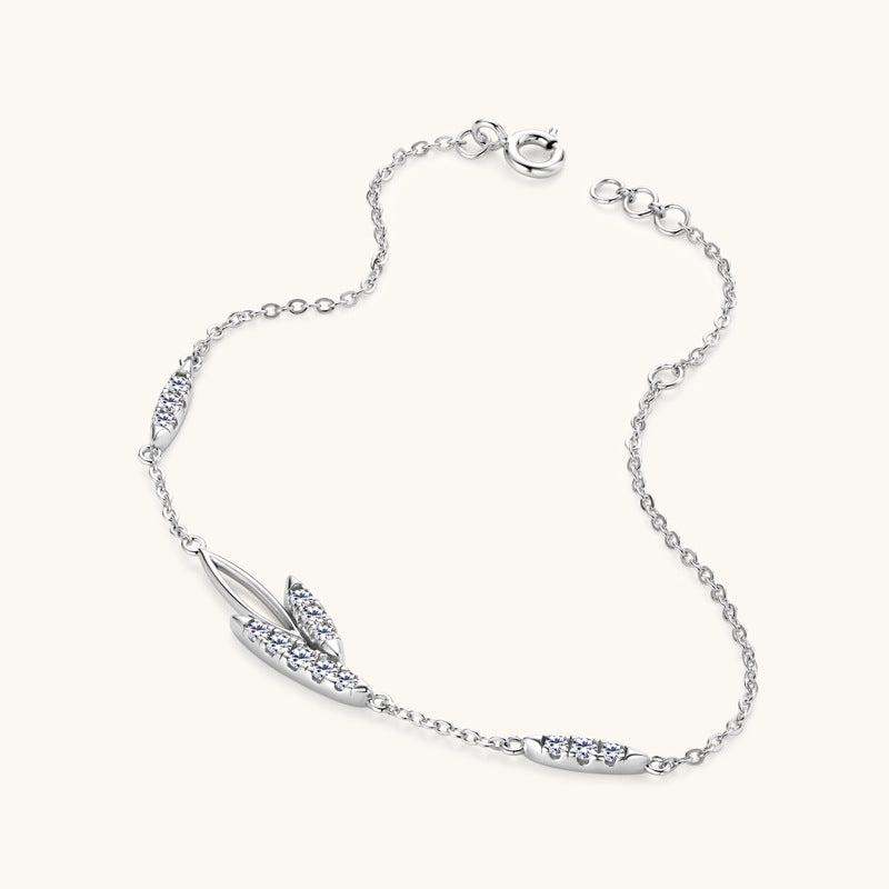 Bracelet Femme Feuille en Argent et Or – Élégance Naturelle et Raffinée