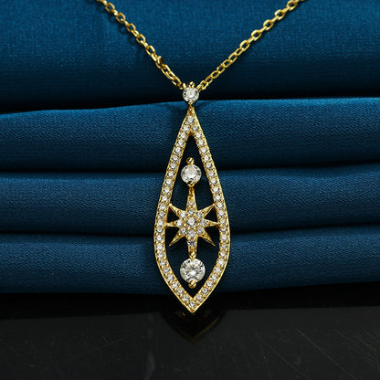 Collier Femme en Argent 925 avec Pendentif Goutte Brillant