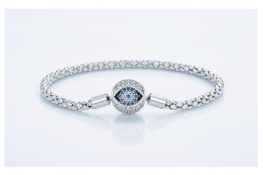 Bracelet Femme Protection Oeil de tigre Argent 925 avec Zircon