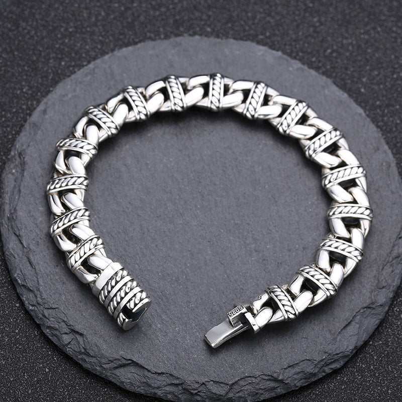 Men's 925 Sterling Silver Bracelet – Thick Chain Luxury Style | JIO Bijoux