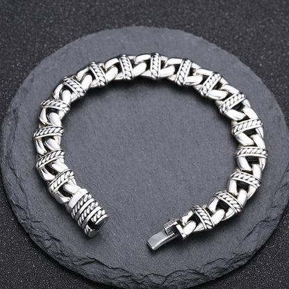 Men's 925 Sterling Silver Bracelet – Thick Chain Luxury Style | JIO Bijoux