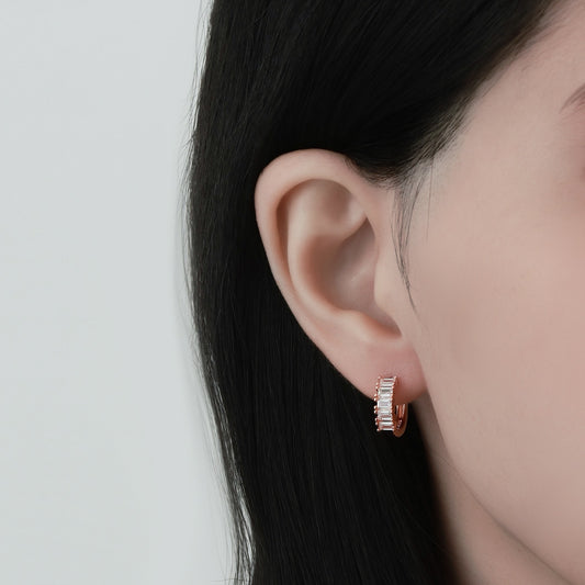 Boucles d’oreilles Cube en ARGENT S925 – Finition Or rose ou Platine