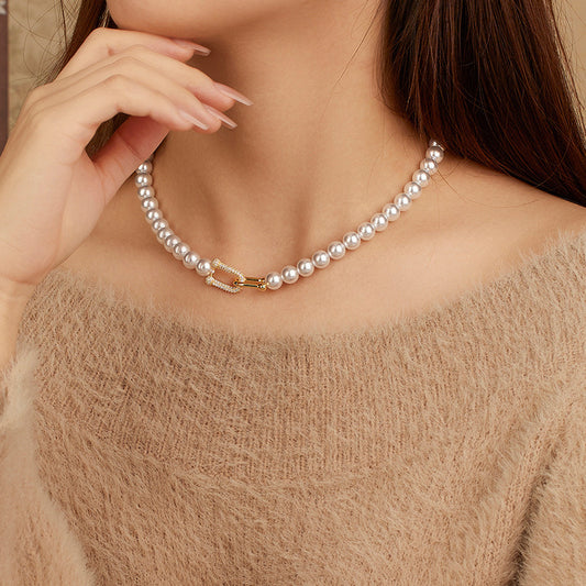 Collier de Perles de Coquillage avec Fermoir Vachette en ARGENT 925 – Élégance Naturelle et Luxe Léger Personnalisé