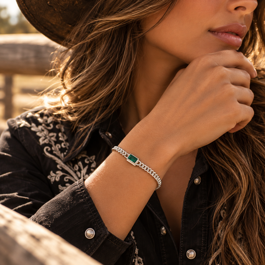 Bracelet Pierre Verte Argent 925