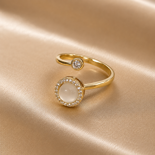 Bague Anti-Stress Rotative Femme | Bague Ajustable Nœud avec Zircons – JIO Bijoux