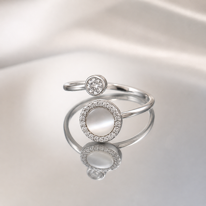 Bague Anti-Stress Rotative Femme | Bague Ajustable Nœud avec Zircons – JIO Bijoux