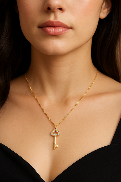Collier Femme Clé en Argent 925 – Symbole d’Amour et de Chance