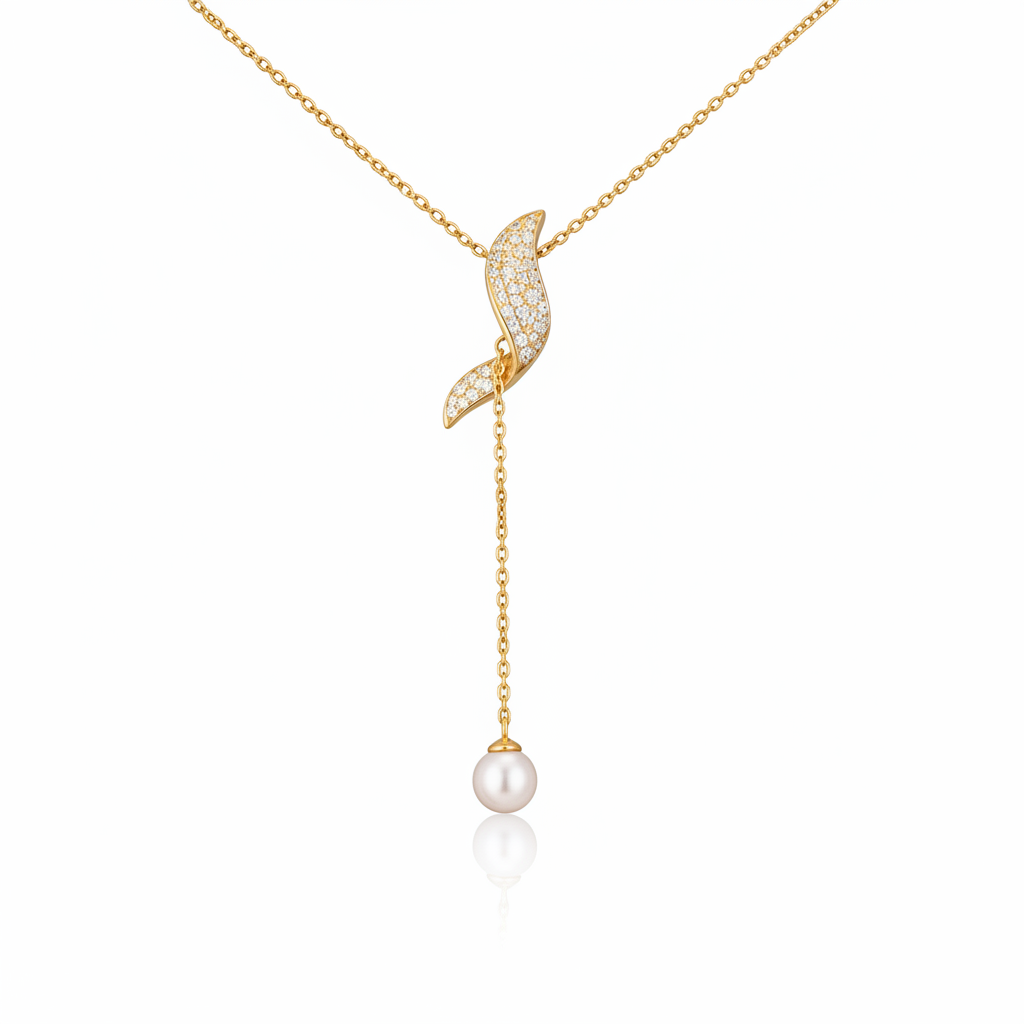 Collier Femme Doré avec Pendentif Perle Élégant